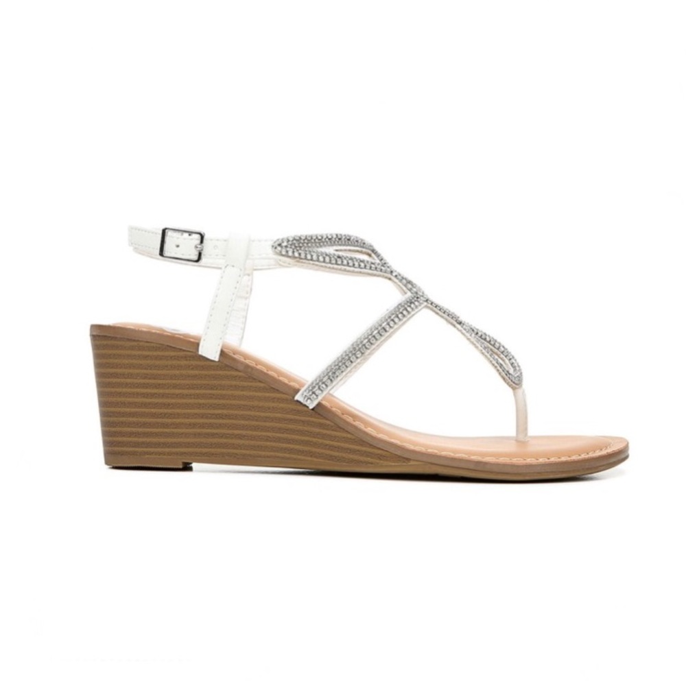 Jewel & Bead Embellished Wedge Sandal - Picture 2 of 5